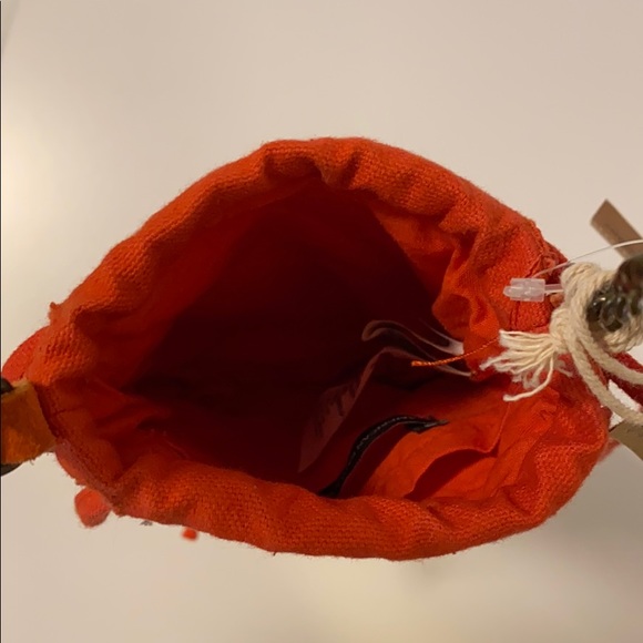 Coral canvas and suede fringe bag - Picture 5 of 8